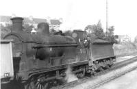 McIntosh 3F 0-6-0 no 57622 poses with a cheery Polmadie crew at Giffnock in 1960. <br><br>[David Stewart //1960]