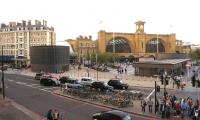View across Pancras Road towards Kings Cross and the Great Northern Hotel on the evening of 14 September 2014.<br><br>[John McIntyre 14/09/2014]