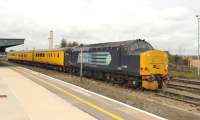 DRS 37688 stands alongside Didcot station on 24 September at the head of a Network Rail Track Measurement train.<br><br>[Peter Todd 24/09/2014]