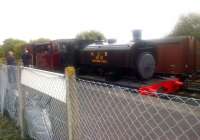 The final day of the 2014 season for steam-worked brakevan-trips at Dunaskin on 28 September.<br><br>[John Yellowlees 28/09/2014]