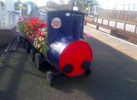 A particularly fine barrel-train on the platform at Lochgelly in October 2014. This example is looked after by the Benarty Regeneration Action Group (BRAG Enterprises).<br><br>[John Yellowlees 07/10/2014]