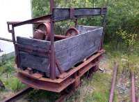 I believe they call this an axle box. Some useful spare parts stored in what appears to be a three and a half plank wagon at Threlkeld Quarry Museum.<br><br>[Ken Strachan 18/05/2014]