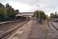 A view towards Stroud from the southern end of the Swindon bound platform at Kemble station late in the afternoon of 17 October 2014. To the right is the remains of the platform for the GWR branch to Cirencester. [Ref query 6775]<br><br>[John McIntyre 17/10/2014]