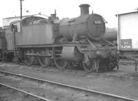 Ex-GWR Collett 2-6-2T 6152 in the shed yard at Didcot in October 1961. The locomotive was withdrawn from here at the end of January 1962 and cut up at Swindon works 3 months later.<br><br>[K A Gray 06/10/1961]