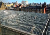 Part of the main glazed area of Glasgow Central Station roof seen from the Central Hotel on 25th February 2014.<br><br>[Colin McDonald 25/02/2014]