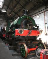 Inside Marley Hill shed on the Tanfield Railway in May 2006. The preserved steam locomotive receiving attention is 0-4-0ST <i>Sir Cecil A Cochrane</i> (RSH 7409/1948).<br><br>[John Furnevel 09/05/2006]