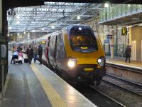 The 13.00 Glasgow Central  - Plymouth CrossCountry voyager calls at Waverley on 9 December.<br><br>[Bill Roberton 09/12/2014]