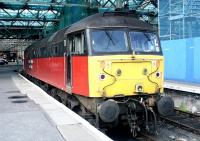 One of the east end bays at Waverley plays host to 47780 one morning in June 2002. The EWS locomotive is still sporting its former <I>Rail Express Systems</I> livery.<br><br>[John Furnevel 04/06/2002]