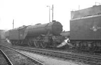 Locomotives around the coaling stage at Gateshead on 17 October 1964 include home based V2 2-6-2 no 60940.<br><br>[K A Gray 17/10/1964]