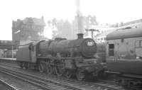 Jubilee 45608 <I>Gibraltar</I> sporting a 55A Holbeck shed plate, on manoeuvres at Carlisle station on 14 August 1965. The locomotive later worked home as the relief engine for the 0950 Edinburgh Waverley - Leeds City [see image 48724]. <br><br>[K A Gray 14/08/1965]