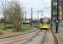 One of Manchester's shorter branch lines. Metrolink 3087 travels along the 360m spur off the Eccles line and approaches the two platform terminus at Media City UK. On most days the station is served by direct shuttles between here and Piccadilly but on Sundays the service is provided by the Eccles line trams that call here in both directions before reversing and rejoining their original route.  <br><br>[Mark Bartlett 16/11/2014]