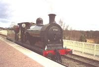Caledonian Railway 0-6-0 in BR black as No.57566 at Aviemore.<br><br>[John Gray //]