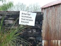 Don't think there's much chance of that. Sign in the old goods yard at Spean Bridge in September 2005.<br><br>[John Furnevel 26/09/2005]