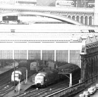 A Deltic about to leave Waverley in March 1972 with a London Kings Cross train.<br><br>[John Furnevel 31/03/1972]