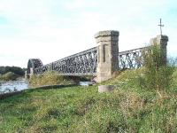Spey Bay Viaduct looking west. The viaduct is part of the Speyside Way and is still in good condition, 14/10/05.<br><br>[John Gray 14/10/2005]