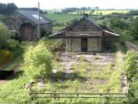 Whittingham station and goods shed in May 2004 looking north towards Wooler.<br><br>[John Furnevel 29/05/2004]