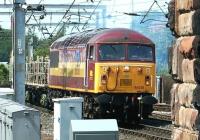 A southbound freight approaching Carlisle station on 13 May 2003 behind EWS 56038.<br><br>[John Furnevel 13/05/2003]