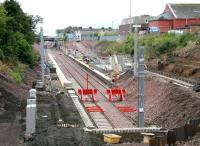 New station under construction at Larkhall in July 2005. View north from MacNeil Street.<br><br>[John Furnevel 17/07/2005]