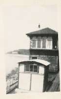 Wemyss Bay Signal Box circa 1960 taken from a passing train.<br><br>[John Gray //]