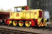 J&B liveried industrial 0-6-0 shunter - Dufftown, November 2005. The locomotive formerly worked at Cameron Bridge distillery, Fife, from whom it is currently on extended loan. <br><br>[John Furnevel 02/11/2005]