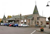 Approaching the forecourt of the former Aboyne station in November 2006, now part of a shopping centre.<br><br>[John Furnevel 10/11/2006]