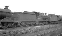 J11 0-6-0 no 64442 on the stored locomotive line at Mexborough shed, South Yorkshire, in October 1962. Buit for the Great Central Railway at Gorton Works in 1908 (as GCR class 9J) the locomotive was cut up there in December 1962. <br><br>[K A Gray 07/10/1962]