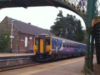 Northern 156443 departing Dalston, Cumbria, on 20 May 2012 bound for Carlisle.<br><br>[Brian Smith 20/05/2012]