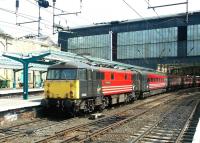87020 <I>North Briton</I> stands at Carlisle platform 4 on 13 May 2003, shortly after arriving with a Virgin Trains terminating service from London Euston.<br><br>[John Furnevel 13/05/2003]