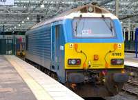 67003 in Arriva Trains Wales blue is the ECML rescue loco at Waverley on 12 February.<br><br>[Bill Roberton 12/02/2015]