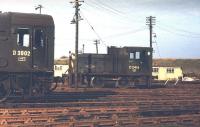 Diesel shunters D3902 and D2416 in Leith South yard in the early 1970s. [See image 5709]<br><br>[Bill Roberton //]
