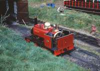 Scene on the Launceston Narrow Gauge Railway on 25 April 1993 featuring Hunslet Quarry engine <I>Velinheli</I>.<br><br>[Peter Todd 25/04/1993]