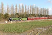B1 61306 at Challow on the GWR main line with <I>The Cathedrals Express</I> taking on water on 1 March 2015. <br><br>[Peter Todd 01/03/2015]