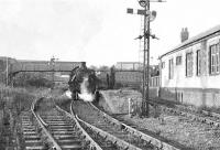 The 5.22pm worker's train stands in the bay platform at Clydebank Riverside on 27 September 1957. The locomotive in charge is Dawsholm shed's Stanier 3P 2-6-2 tank no 40177.  <br><br>[G H Robin collection by courtesy of the Mitchell Library, Glasgow 27/09/1957]