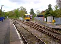 A train for Maidenhead comes off the Marlow branch on a Spring Saturday morning in 2014. Notice the signalling shed for the token on the right.<br><br>[Ken Strachan 26/04/2014]