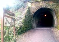 The north portal of Colinton Tunnel on the Balerno branch on 22 March 2015. The branch lost its passenger service in 1943 and closed completely in 1967. [See image 20499]<br><br>[John Yellowlees 22/03/2015]