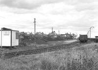 Leven Dock siding (though the dock was infilled long ago) on 23 August 1980.  Prominent is the sign for W A Lawson & Co, coal merchants.  The yard closed six years later.<br><br>[Bill Roberton 23/08/1980]
