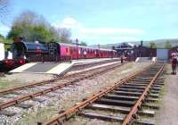 A panoramic view of Kirkby Stephen East, taken from the former goods yard during a Branch Line Society visit in May 2014 [see image 47625].<br><br>[Ken Strachan 17/05/2014]