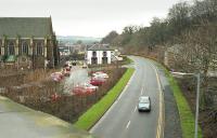 <I>'There used to be a railway over there apparently...'</I> Galashiels in the year 2000 - looking north along the A7 Ladhope Vale<br><br>[Bill Roberton //2000]