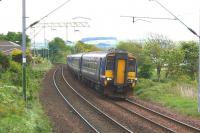 A 6 car Glasgow Queen Street to Oban and Fort William service approaches Cardross on 30 May 2015.<br><br>[John McIntyre 30/05/2015]