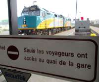 <I>'The Ocean'</I>, Via Rail's train operating between Montreal and Halifax, Nova Scotia, formed of 'Nightstar' stock. Photographed after arrival in Halifax on 30 May 2015.<br><br>[John Yellowlees 30/05/2015]
