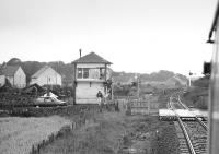 Approaching Gatehead level crossing and signal box on 31 August 1985 on a westbound special. [See image 24153]  <br><br>[Bill Roberton 31/08/1985]