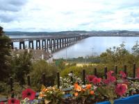 View north across the Tay Bridge from slightly east of Wormit station site, on what was, despite the clouds, a warm and pleasant Saturday afternoon.<br><br>[Andrew Wilson 20/06/2015]