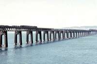A B1 crossing the Tay Bridge in August 1962 with a northbound goods.<br><br>[Colin Miller /08/1962]
