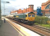 <h4><a href='/locations/L/Loughborough_Midland'>Loughborough Midland</a></h4><p><small><a href='/companies/M/Midland_Counties_Railway'>Midland Counties Railway</a></small></p><p>Freightliner 66614 heads an up tank train past the Brush works at Loughborough on 19th June. 25/29</p><p>19/06/2015<br><small><a href='/contributors/Ken_Strachan'>Ken Strachan</a></small></p>