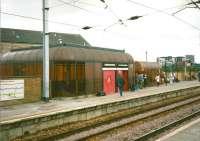 Not all demolished railway architecture is lamented. This is the city-bound platform at Partick in July 1997. The buildings were new with the station in 1979 and survived just 30 years. The 2009 replacement is a little more impressive [see image 32276].<br><br>[David Panton 17/07/1997]