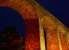 North Water Bridge Viaduct viewed from its west side. In the mid 90s illuminating the bridge at night was considered by the council. This photograph was taken during a trial of the idea with streetlights and a generator.<br><br>[Ewan Crawford //1995]