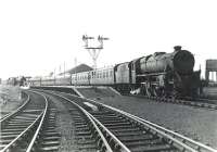 Corkerhill Black 5 45007 standing at Fairlie Pier with an express for St Enoch on 2 July 1959, awaiting the arrival of the boat. <br><br>[G H Robin collection by courtesy of the Mitchell Library, Glasgow 02/07/1959]