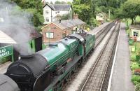 Preserved Southern 4-6-0 No 850 <I>Lord Nelson</I> at Medstead on 19 July 2015.<br><br>[Peter Todd 19/07/2015]