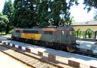 Six Class 87s, all apparently operational, were noted at a station with only a Cyrillic name on a journey from Sofia to Burgas on 26 July 2015. This one is 87029.<br><br>[John Yellowlees 26/07/2015]