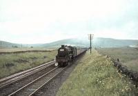 Black 5 44796 starts to pick up speed on 30 July 1966 after passing Beattock Summit.    <br><br>[John Robin 30/07/1966]